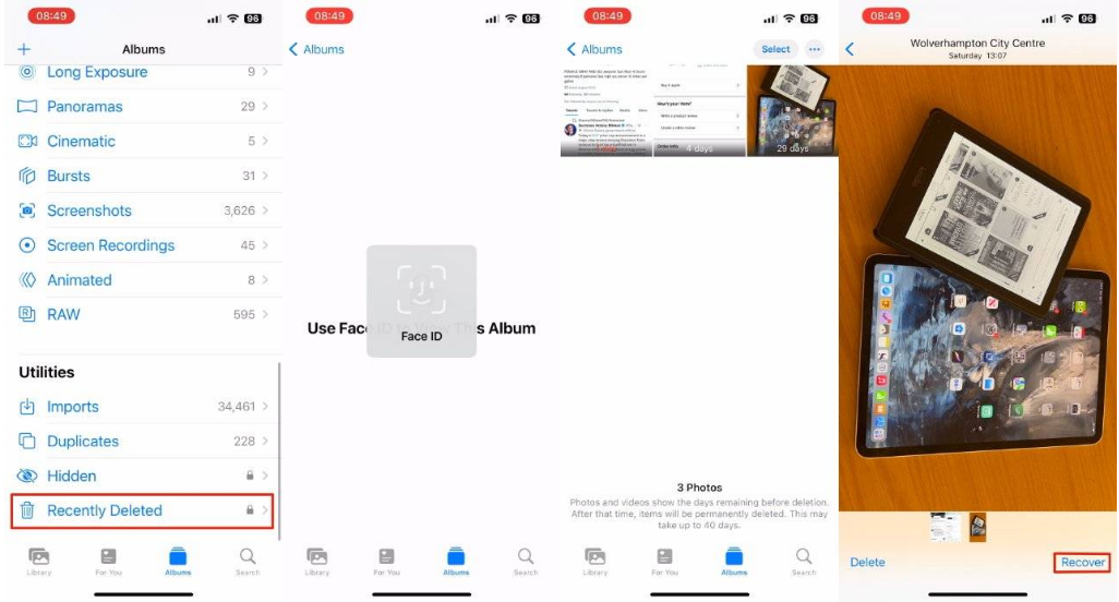 兰西苹果14维修分享 iPhone14 上恢复已删除的照片 