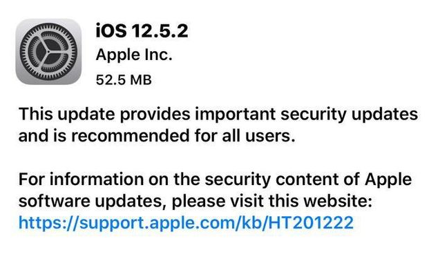 兰西苹果手机维修分享iOS12.5.2发布，建议所有老苹果用户安装 